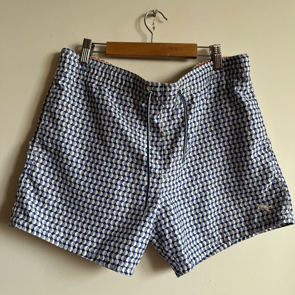 Ted Bakers Lobster Swim Trunks Men's Blue and White Patterned Shorts Size 2